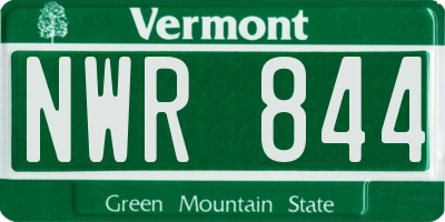 VT license plate NWR844