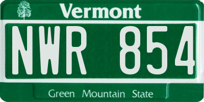VT license plate NWR854