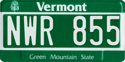VT license plate NWR855