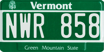 VT license plate NWR858