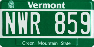 VT license plate NWR859