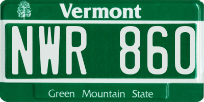 VT license plate NWR860