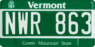 VT license plate NWR863