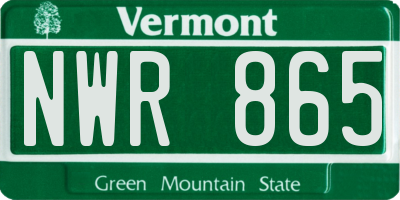 VT license plate NWR865