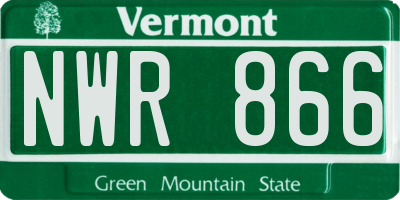 VT license plate NWR866