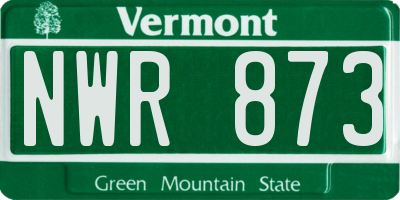 VT license plate NWR873