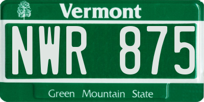 VT license plate NWR875
