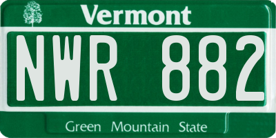 VT license plate NWR882