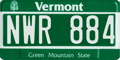VT license plate NWR884