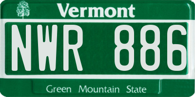 VT license plate NWR886