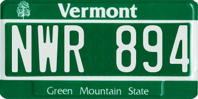 VT license plate NWR894
