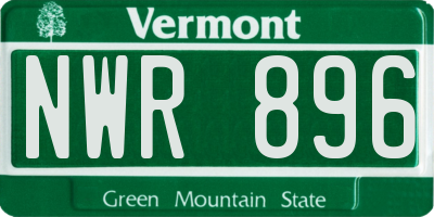 VT license plate NWR896