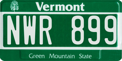 VT license plate NWR899