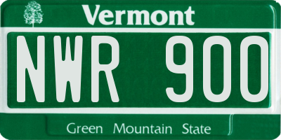 VT license plate NWR900