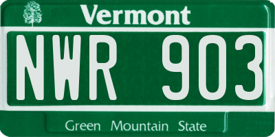 VT license plate NWR903
