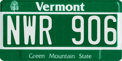 VT license plate NWR906