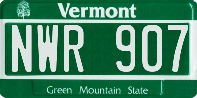 VT license plate NWR907