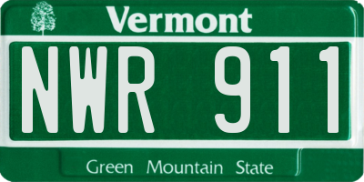 VT license plate NWR911