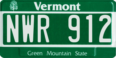 VT license plate NWR912