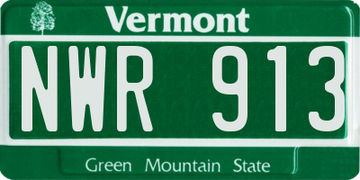 VT license plate NWR913