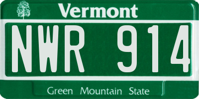 VT license plate NWR914
