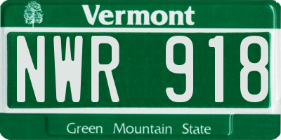 VT license plate NWR918