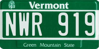 VT license plate NWR919