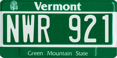 VT license plate NWR921
