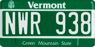 VT license plate NWR938
