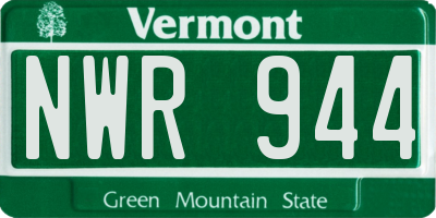 VT license plate NWR944