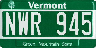 VT license plate NWR945