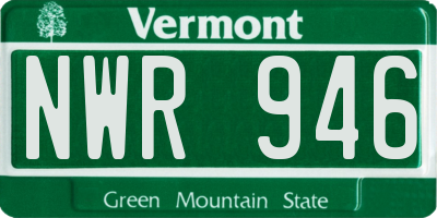 VT license plate NWR946