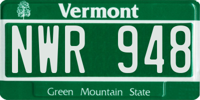 VT license plate NWR948