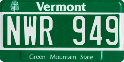VT license plate NWR949