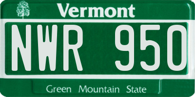 VT license plate NWR950