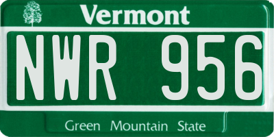 VT license plate NWR956