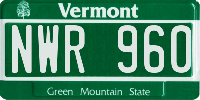 VT license plate NWR960