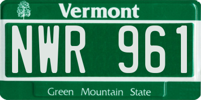 VT license plate NWR961
