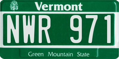 VT license plate NWR971