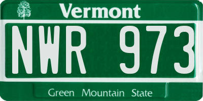 VT license plate NWR973