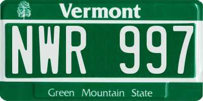 VT license plate NWR997