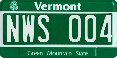 VT license plate NWS004