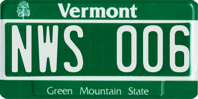 VT license plate NWS006