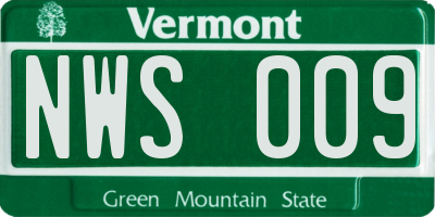 VT license plate NWS009