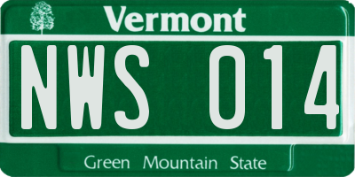 VT license plate NWS014