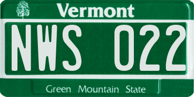 VT license plate NWS022