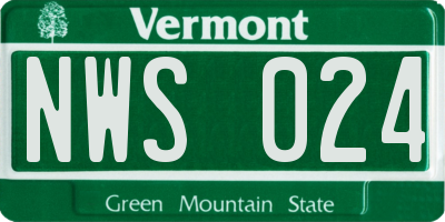 VT license plate NWS024