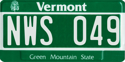 VT license plate NWS049