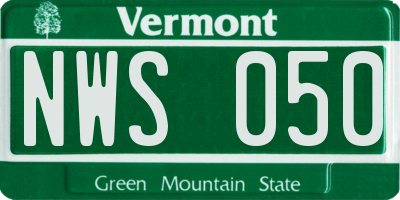 VT license plate NWS050