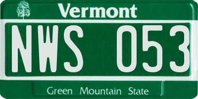 VT license plate NWS053